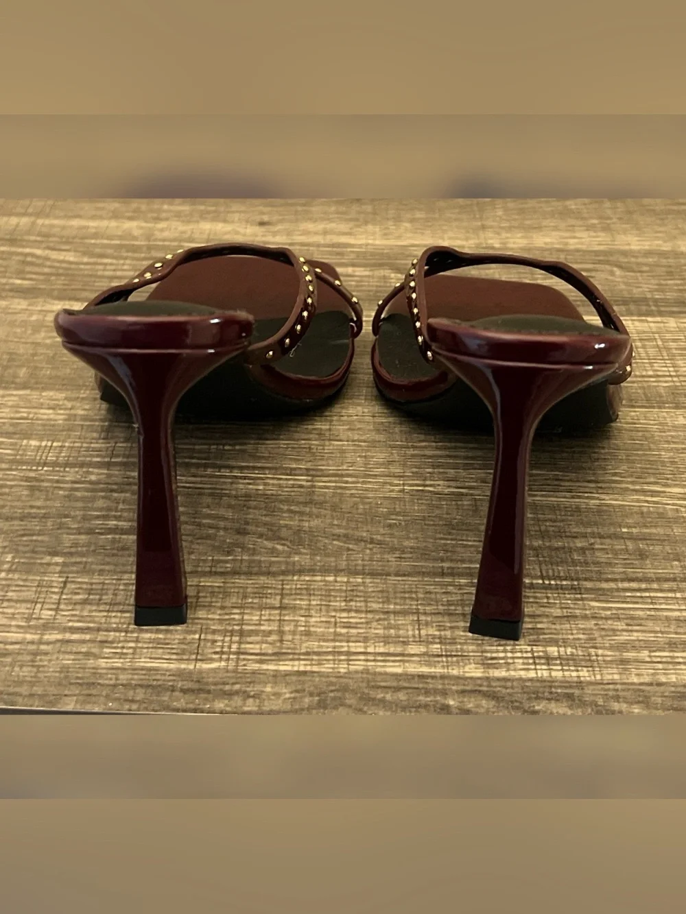 London Rebel Jamie Studded Heeled Sandals Brown Women’s Size -6